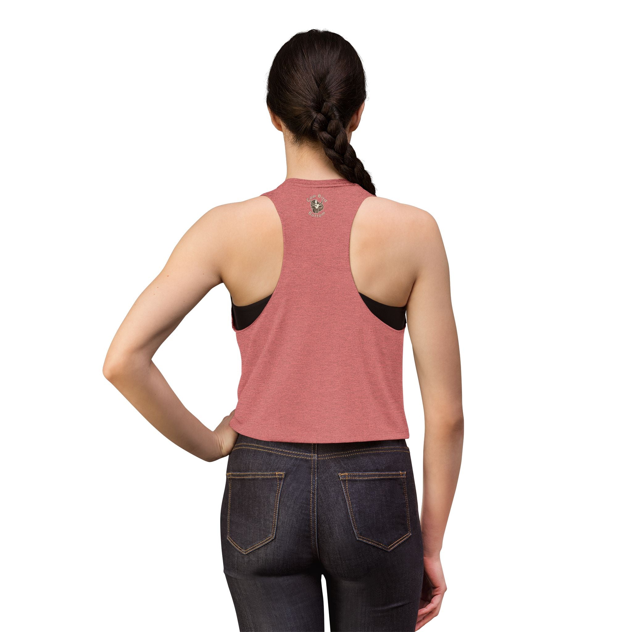 Southern Style Crop Top — 'Cow Bird Bottom' Vintage Heron Graphic