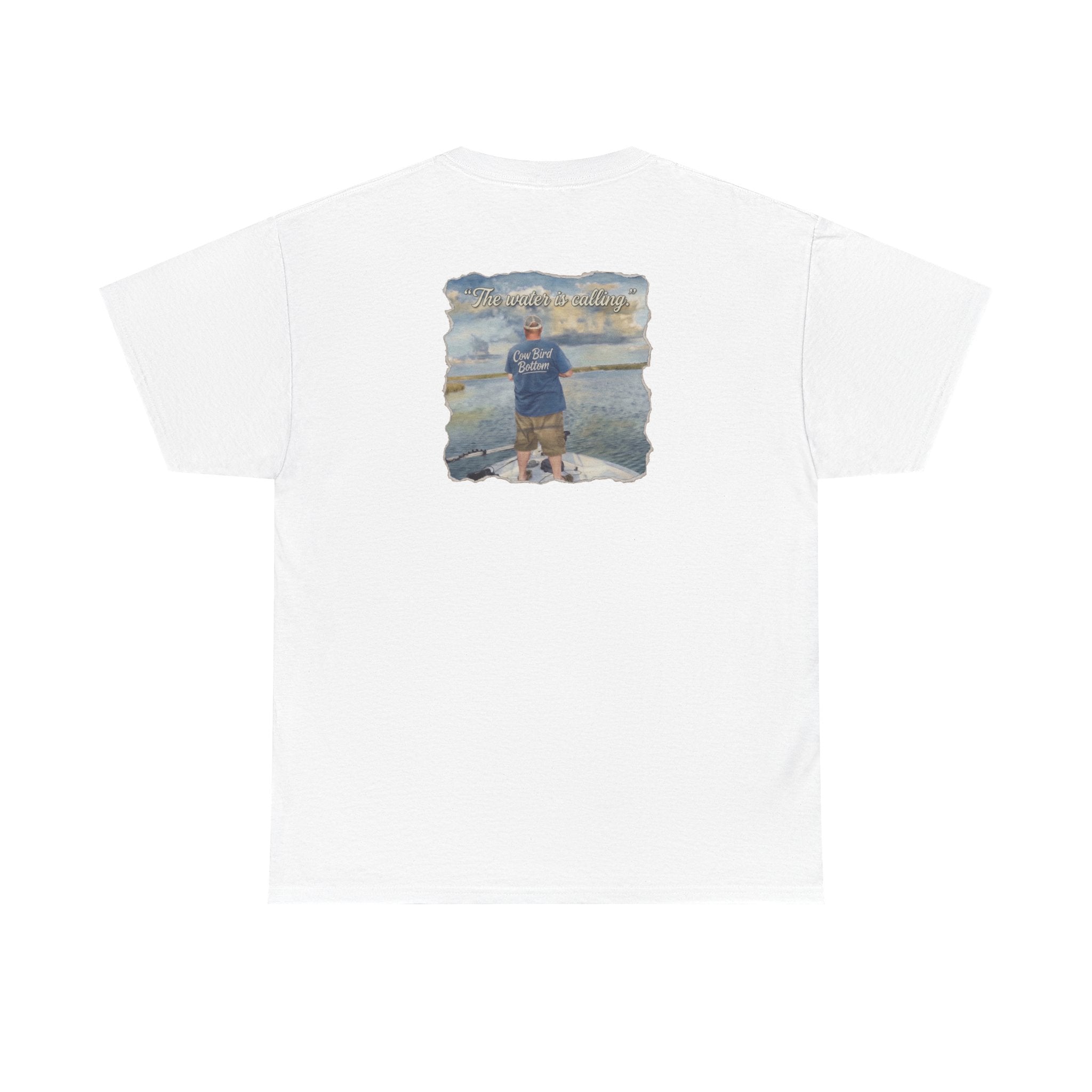 Fishing Photo Backprint Tee — Custom Shoreline Memory T‑Shirt