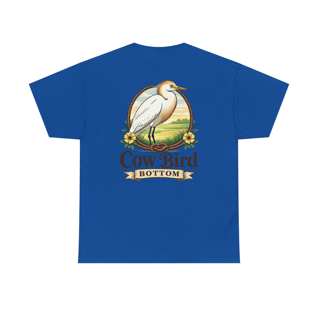 'Cow Bird Bottom' Graphic Tee — Vintage Bird Nature T‑Shirt