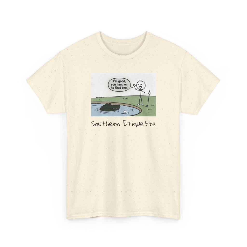 T‑Shirt — "Southern Etiquette" Alligator Cartoon Tee