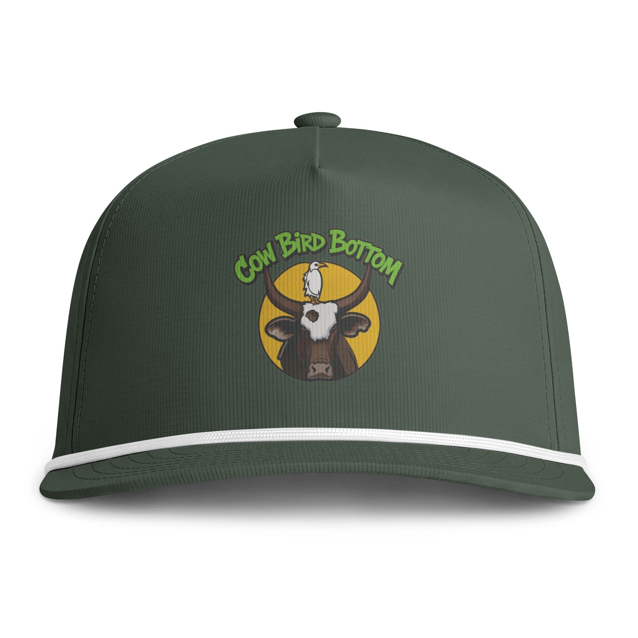 Cowbird Bottom Sunwashed Rope Cap — Retro Farm Cow Logo Hat