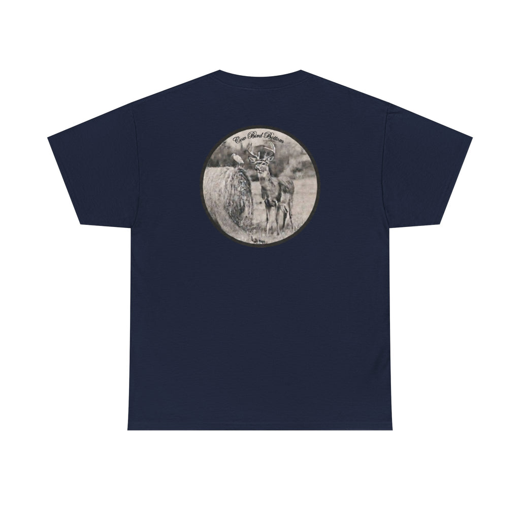 Cow Bird Bottoms Graphic Tee — Vintage Cow Skull Ranch T-Shirt