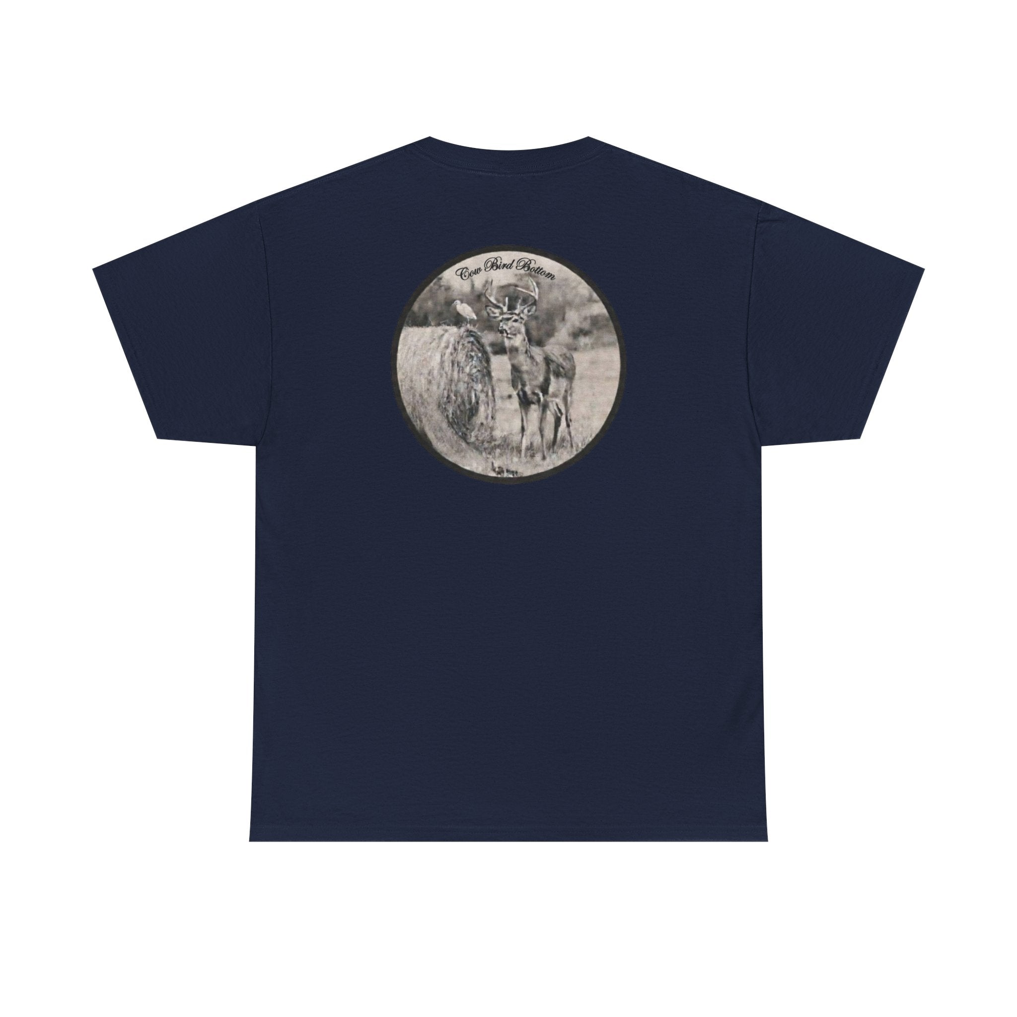 Cow Bird Bottoms Graphic Tee — Vintage Cow Skull Ranch T-Shirt