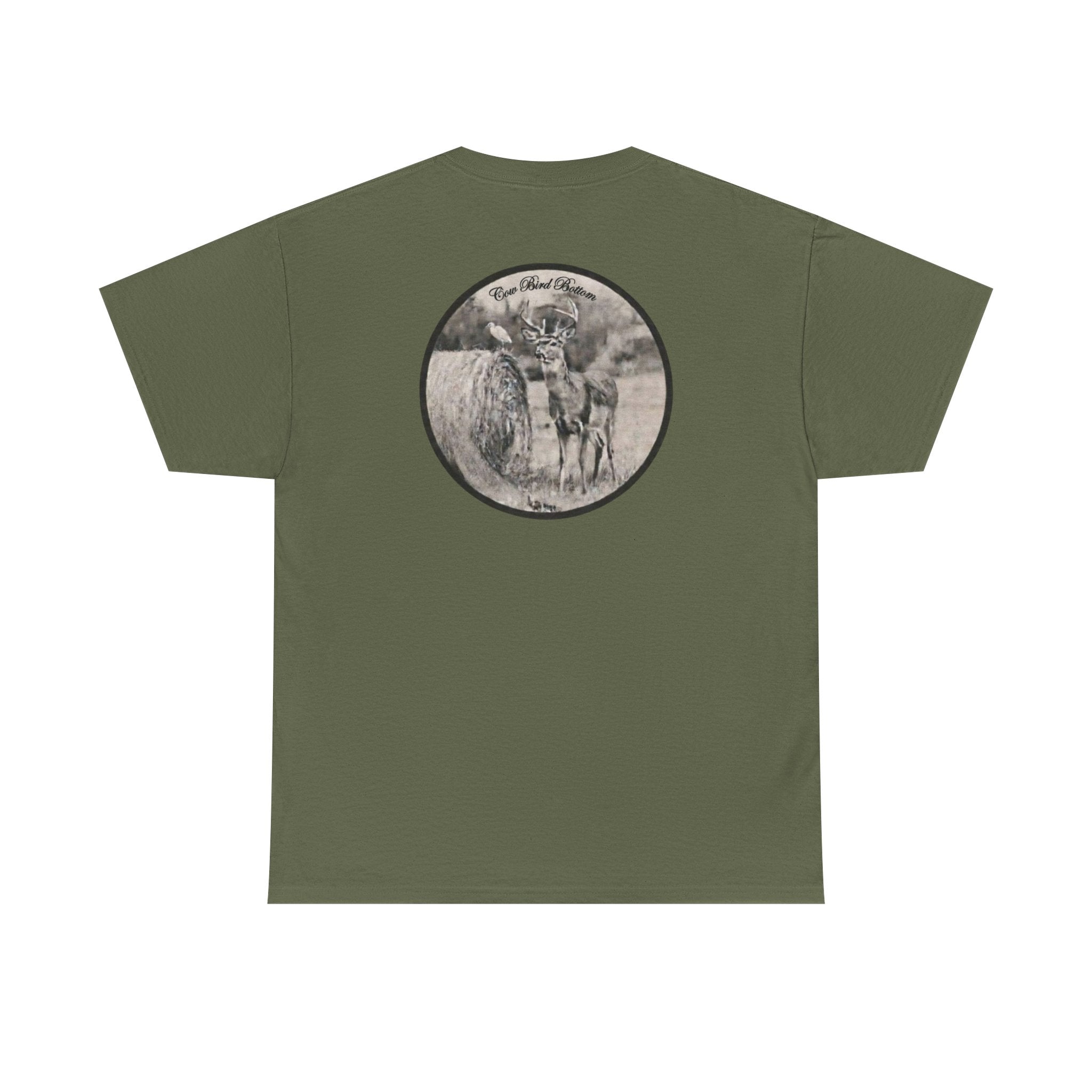 Cow Bird Bottoms Graphic Tee — Vintage Cow Skull Ranch T-Shirt