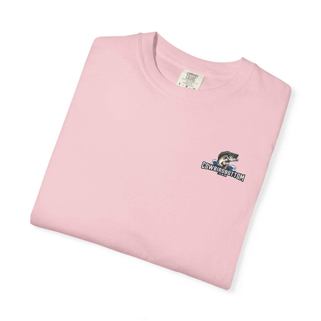 Fishing Watercolor T-Shirt — Cow Bird Bottom Graphic