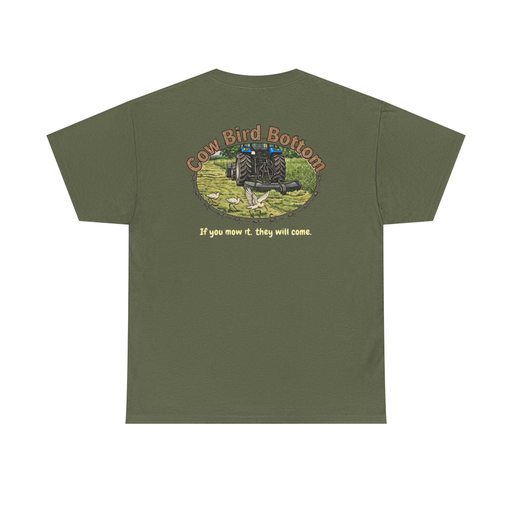 T-Shirt  Mowing Blue Tractor Farm Tee