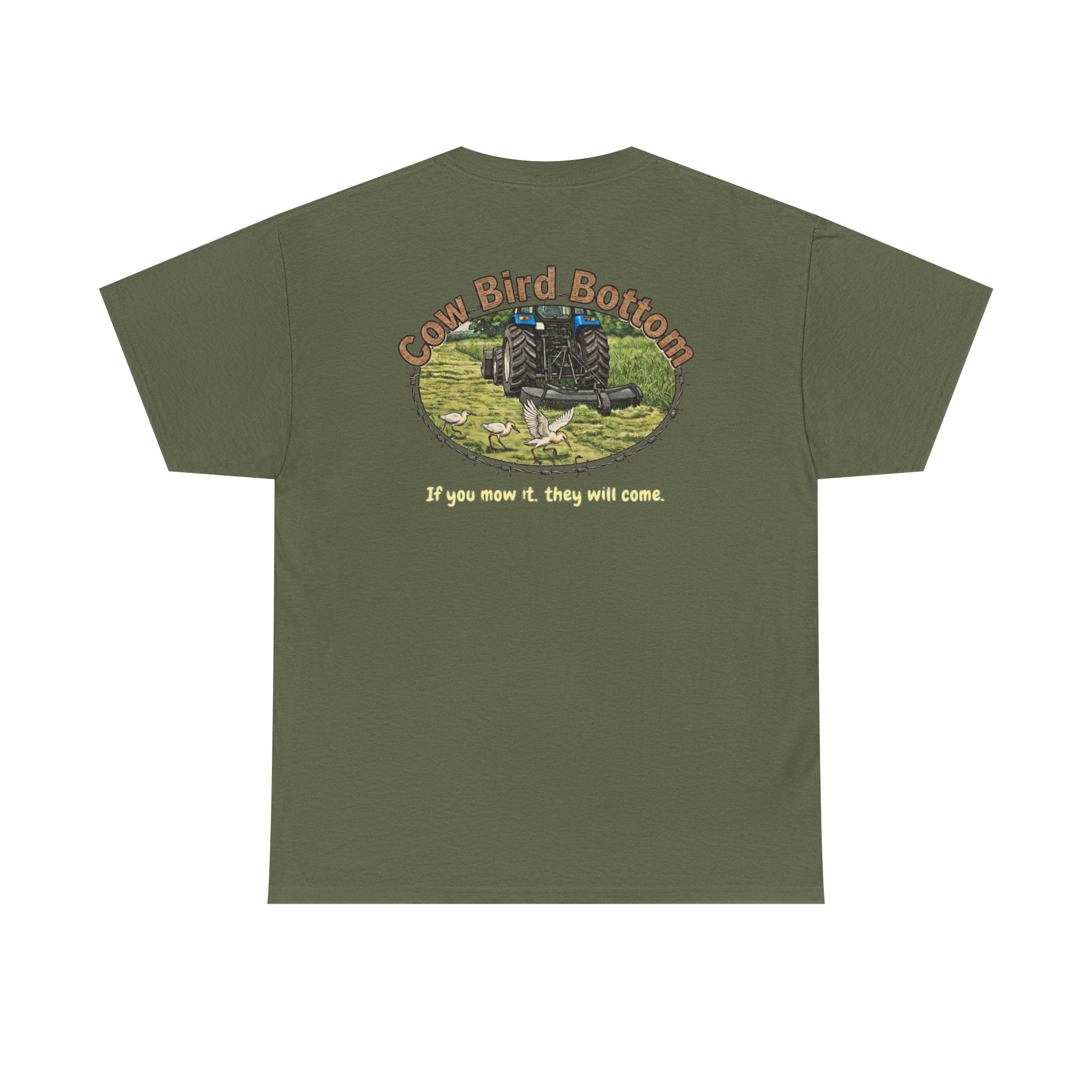 T-Shirt  Mowing Blue Tractor Farm Tee